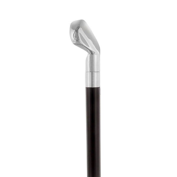 Scratch and Dent Chrome Plated Golf Club Walking Cane with Black