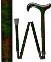 Royal Canes Green Impressionist Adjustable Folding Derby Carbon Fiber Walking Cane