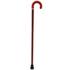 Royal Canes Burgundy Leather Tourist Walking Cane With Padauk Wood Shaft and Silver Collar