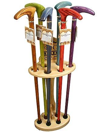 Premium Compact Cane Stand, Pine Wood - Holds 6