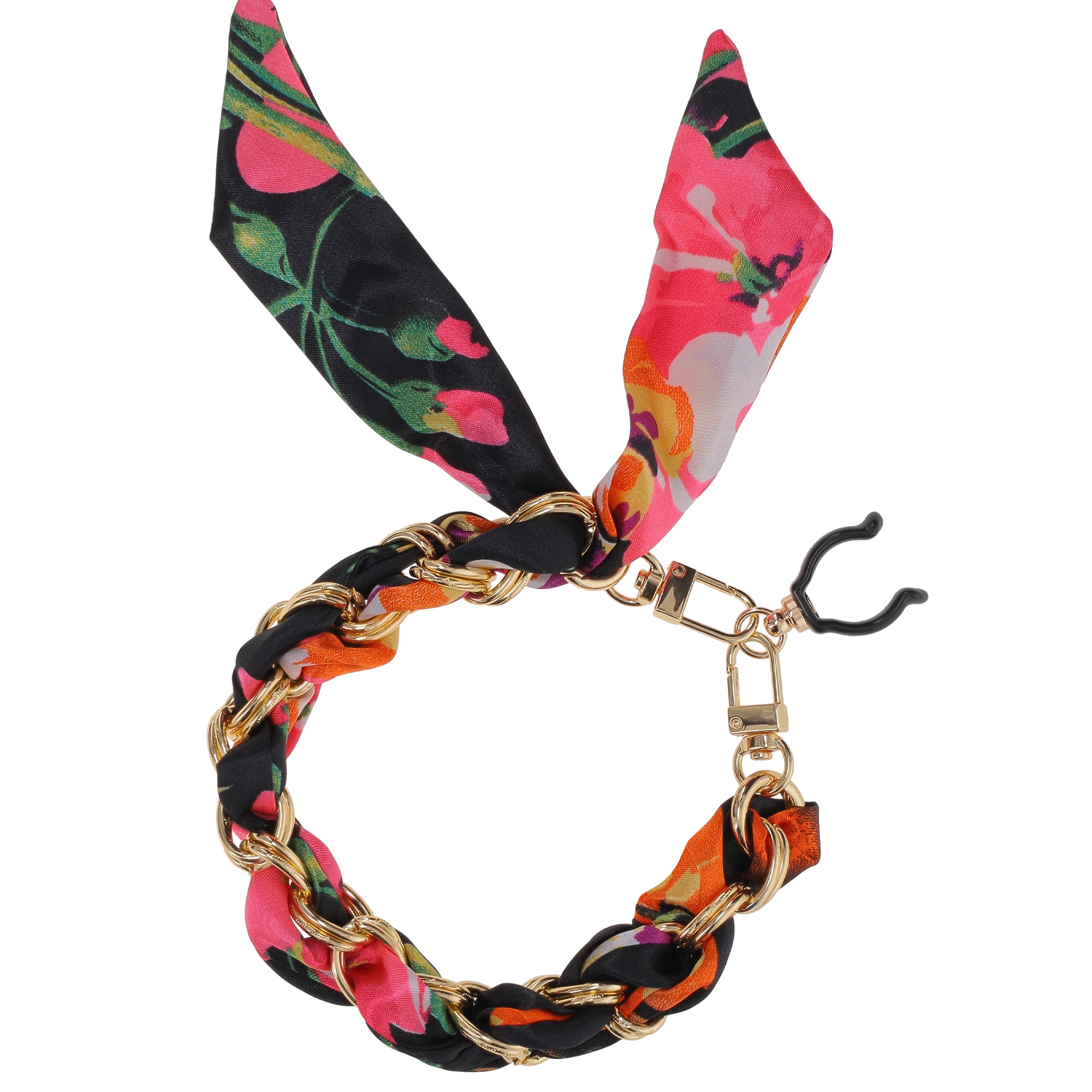 Midnight Floral Designer Cane: Luxury Silk Scarf Option