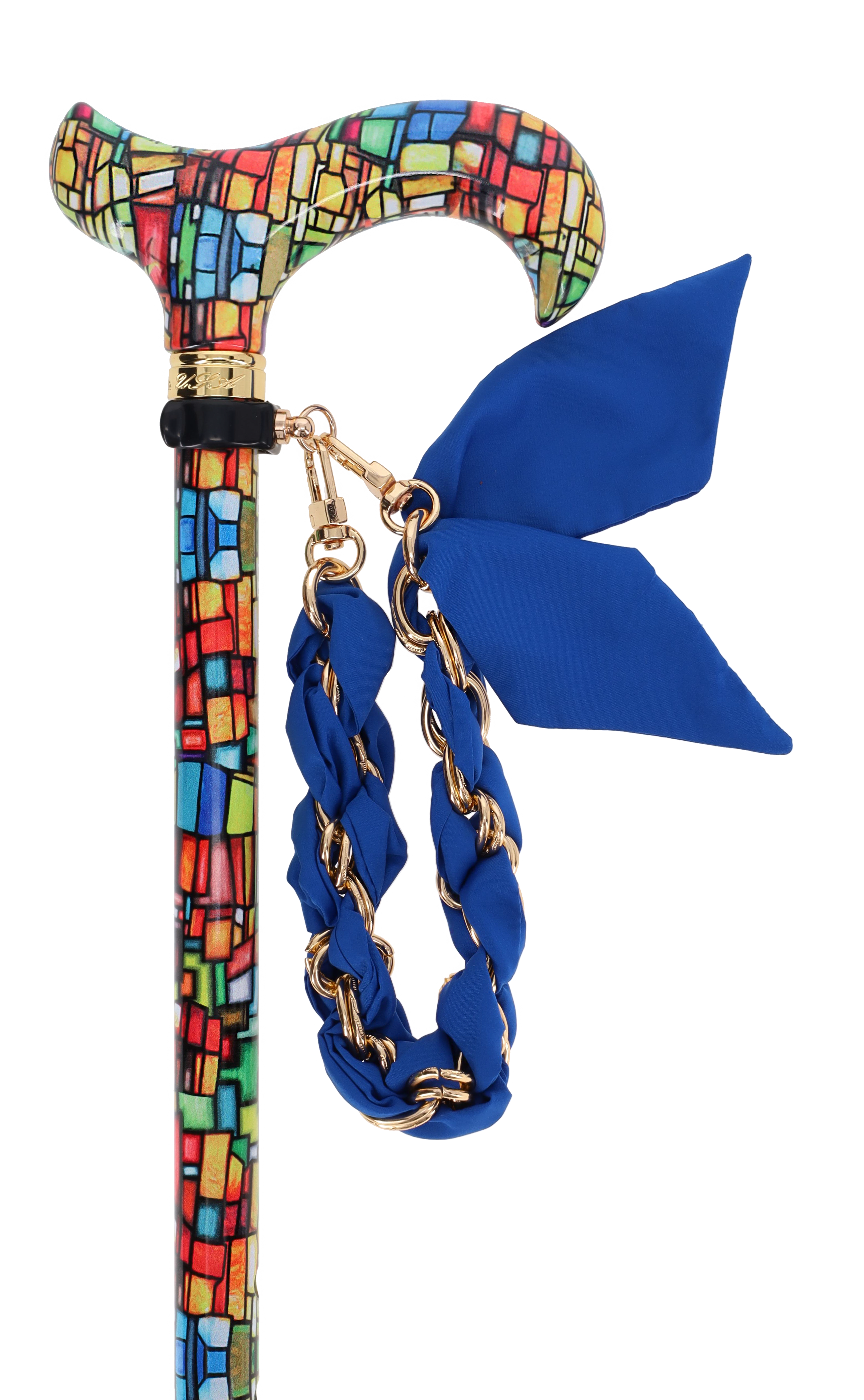 Mosaic Stained: Designer Adjustable Cane w/ Patterned Handle