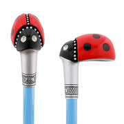 Lady Bug Lola Signature Carbon Fiber Walking Cane - 1 Ocean Blue Shaft