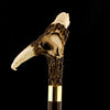 Warriors Eagle/Lion Bone Handle Walking Cane w/Custom Shaft and Collar