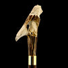 Command Attention: Warriors Eagle/Lion Bone Handle Walking Cane with Custom Shaft and Collar