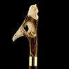 Command Attention: Warriors Eagle/Lion Bone Handle Walking Cane with Custom Shaft and Collar