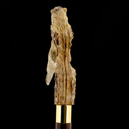 Carved Warriors Eagle/Lion Bone Handle Cane - Limited Supply