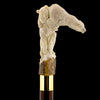 Bear Family Intricate Carved Bone Handle Collector Cane w/Custom Shaft and Collar