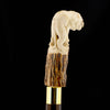 Luring Lion Handcarved Intricate Collector Bone Handle Cane w/Custom Shaft and Collar