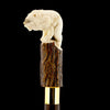 Luring Lion Intricate Handcarved Bone Handle Collector Cane w/Custom Shaft and Collar