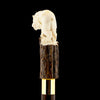 Luring Lion Intricate Handcarved Bone Handle Collector Cane w/Custom Shaft and Collar
