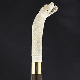 Hungry Snake Bone Handle Walking Cane w/Custom Shaft and Collar