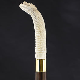 Hungry Snake Bone Handle Walking Cane w/Custom Shaft and Collar