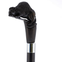 Bison Dark Buffalo Horn Handle Collector Cane w/Custom Shaft and Collar
