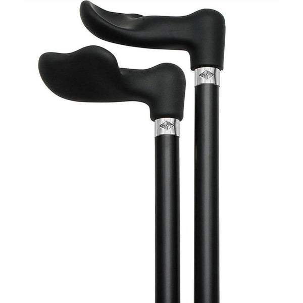 Hand-Specific Comfort Soft Grip Palm Cane: Black Beechwood