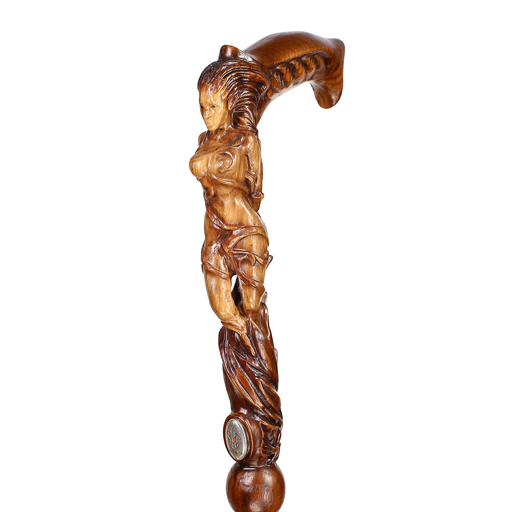 Forest fairy (dark) Artisan Intricate Detail Handcarved Cane