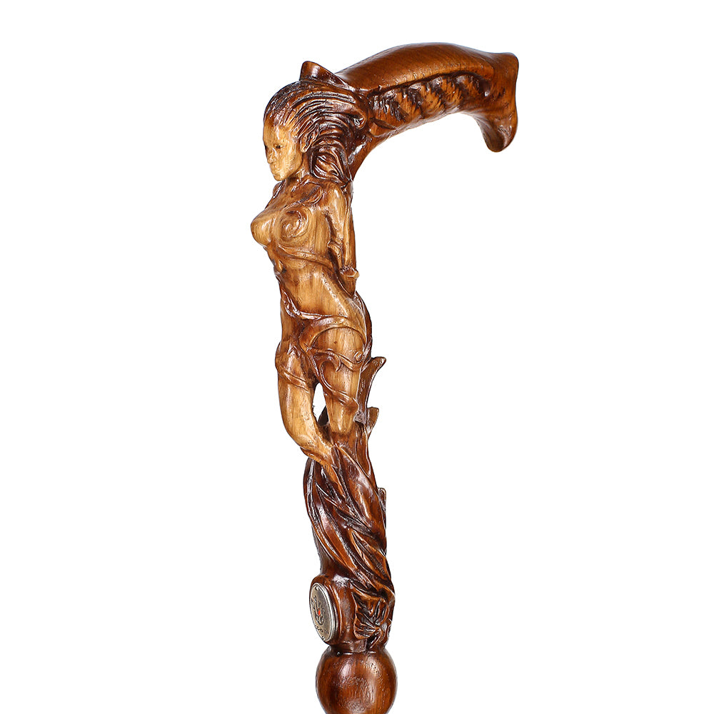 Forest fairy (dark) Artisan Intricate Detail Handcarved Cane