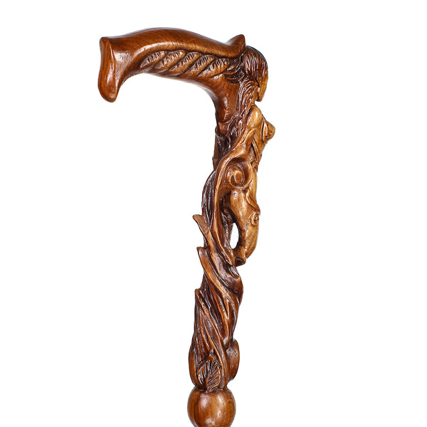 Forest fairy (dark) Artisan Intricate Detail Handcarved Cane