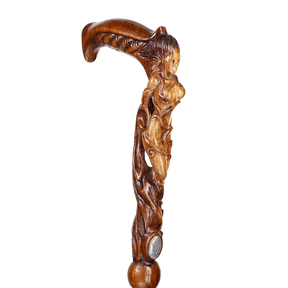 Forest fairy (dark) Artisan Intricate Detail Handcarved Cane
