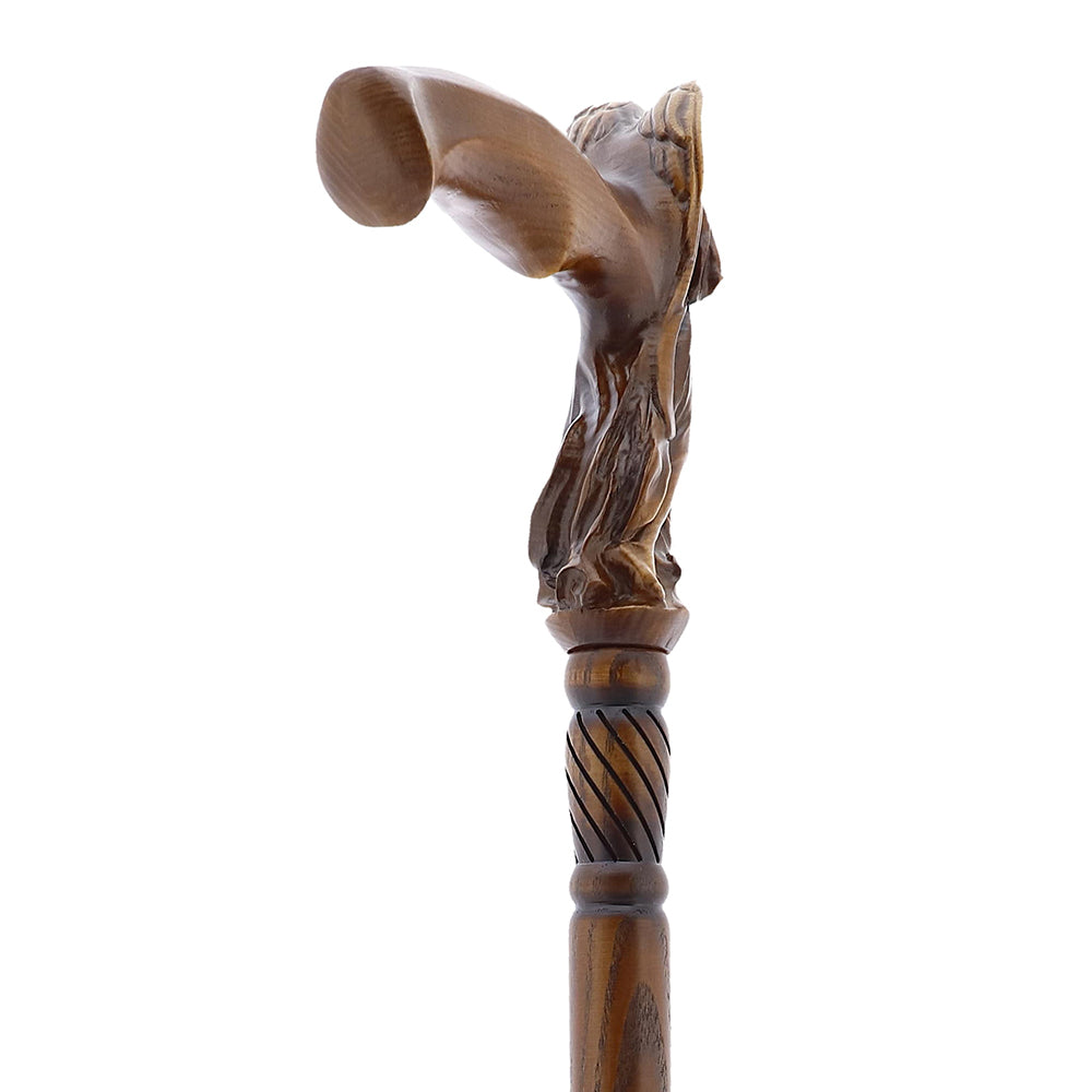 Praying Angel: Exquisite Artistry in Intricate Hand-Carved Cane