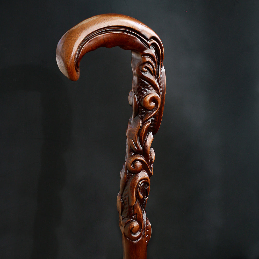 Pilgrim's Cane: Christian Cross Artisan Intricate Handcarved