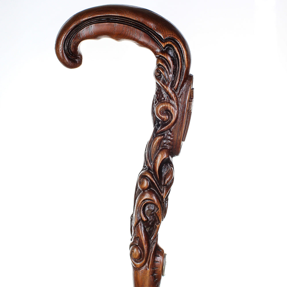 Pilgrim's Cane: Christian Cross Artisan Intricate Handcarved