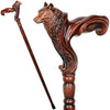 Wolf: Artisan Intricate Detail Hand-Carved Walking Cane