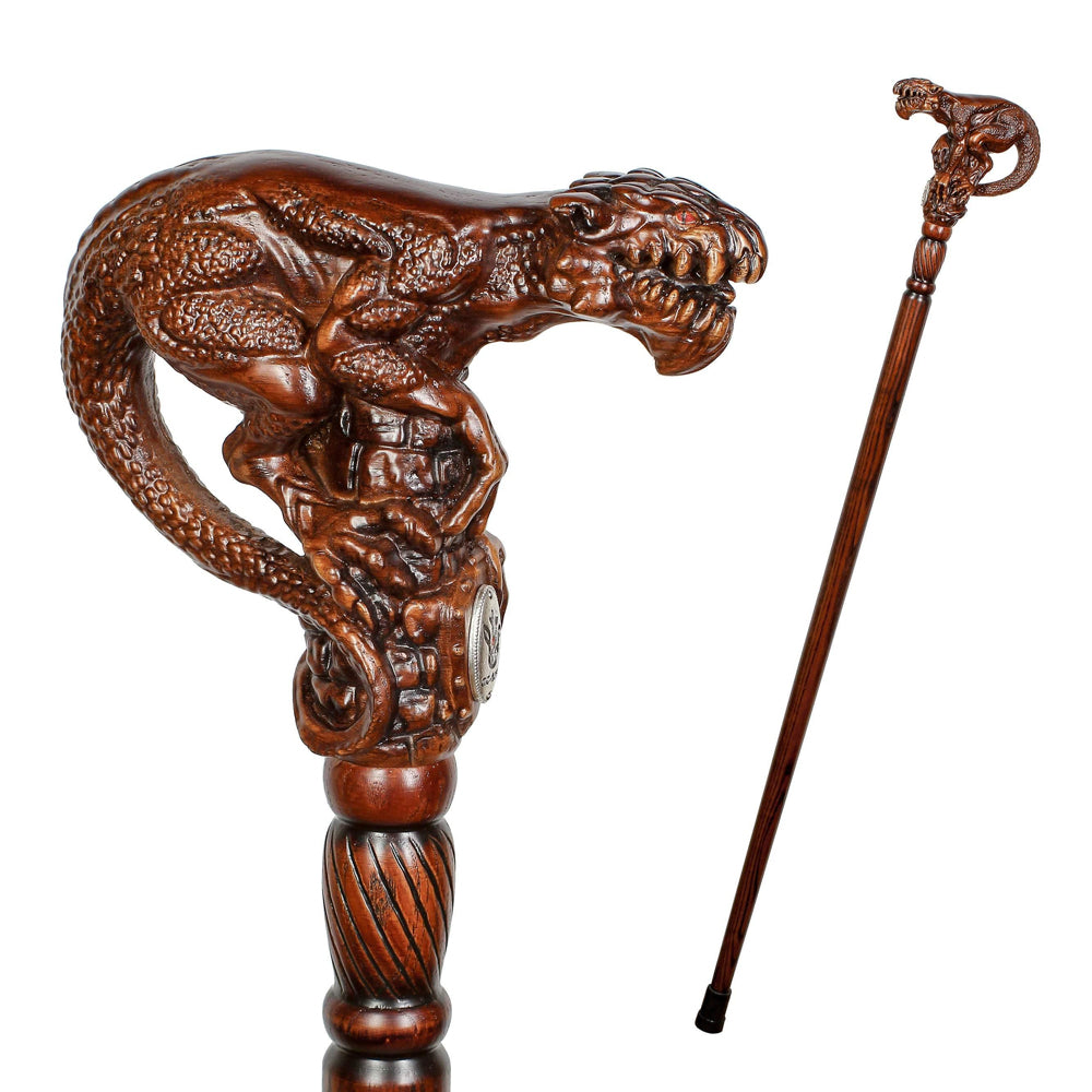 Swamp Monster: Artisan Intricate Handcarved Walking Cane