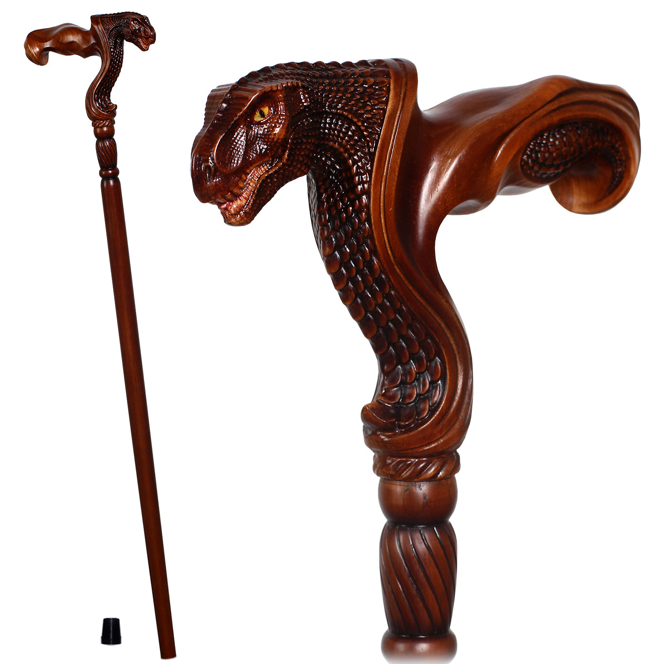 T-Rex Dinosaur Intricate Hand-Carved Ergonomic Palm Grip Walking