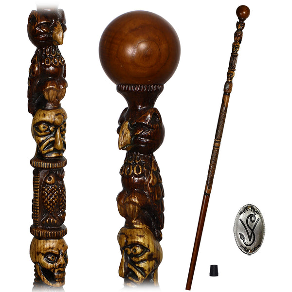 Custom Walking Cane for Men - Viking Men's Wooden - Stylish Carved Wood  Canes