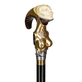 Space Female Alien Artisan Intricate Handcarved Cane