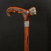Lion Head Bronze & Wood Cane - Hadcarved Artisan Craft