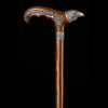 Raven Head Bronze & Wood Artisan Intricate Detail Design Cane