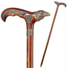 Raven Head Bronze & Wood Artisan Intricate Detail Design Cane