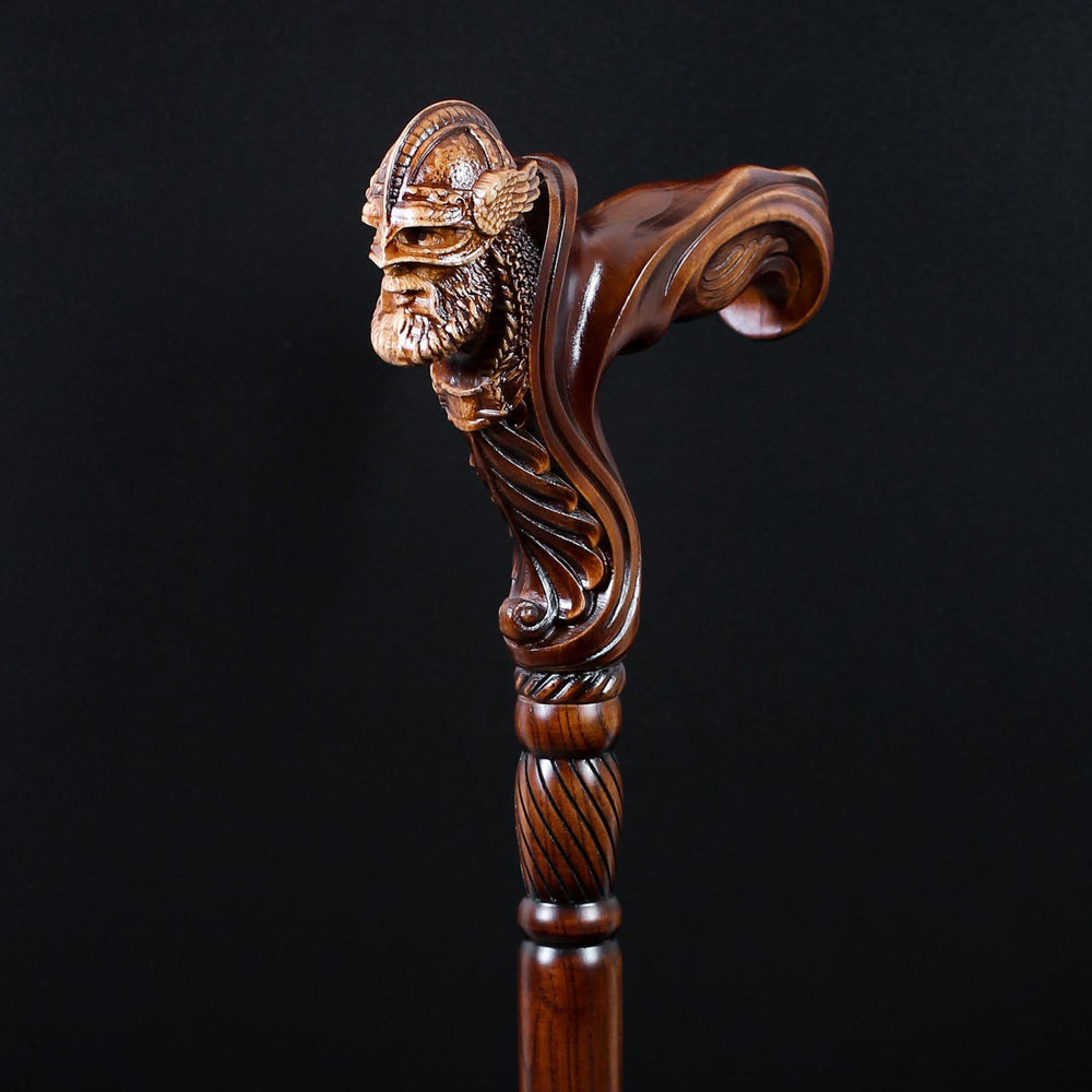 Viking walking stick, handmade, wood carved viking walking cane - Personal  Care