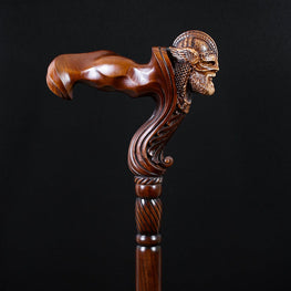 Scratch & Dent Viking Corsair Artisan Intricate Hand-Carved Walking Cane (Right hand only) V1450
