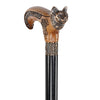 Kitty Head: Bronze & Wood Artisan Intricate Design Cane