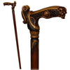 Boar Head: Artisan Intricate Detail Hand-Carved Walking Cane