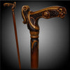 Boar Head: Artisan Intricate Detail Hand-Carved Walking Cane