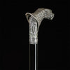 Wolf Victorian Style Silver Plated Artisan Intricate Handcarved Cane