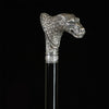 Wolf Victorian Style Silver Plated Artisan Intricate Handcarved Cane