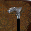 Wolf Victorian Style Silver Plated Artisan Intricate Handcarved Cane