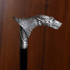 Wolf Victorian Style Silver Plated Artisan Intricate Handcarved Cane