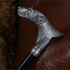 Wolf Victorian Style Silver Plated Artisan Intricate Handcarved Cane