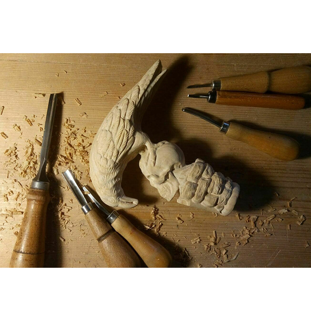 Intricate Handcarved Black Crow & Skull Artisan Cane - Unique