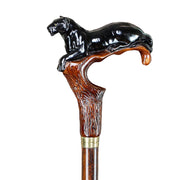 Black Panther Cougar Cat Dark Wood Artisan Intricate Handcarved Cane