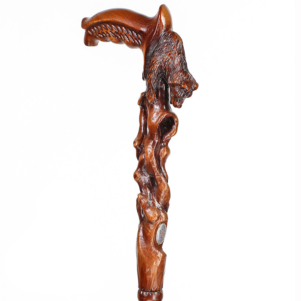 Awakening Bear Dark Artisan Intricate Handcarved Cane 1850