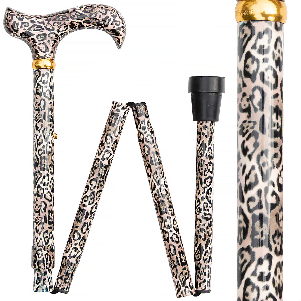 Leopard Rhinestone Derby Handle Canefabulous Retirement or Disability  Giftfolding Luxury Sparkle Bling Walking Stick Modern Boho Chic 