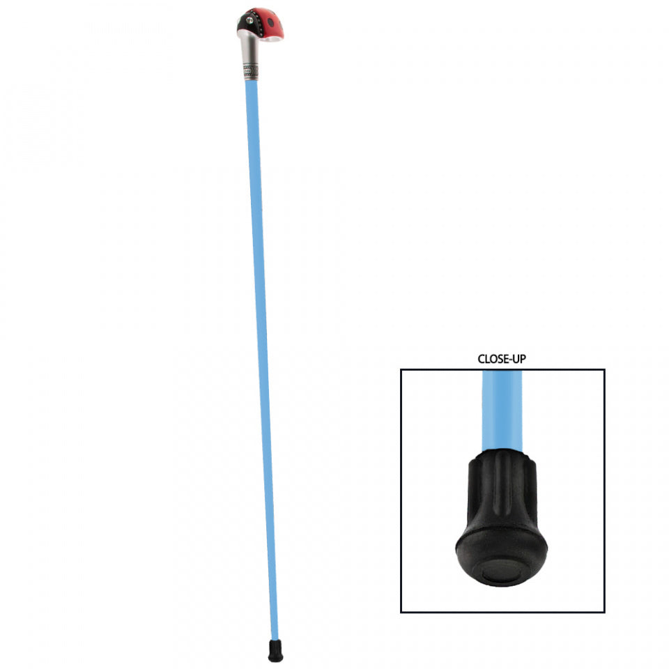 Lady Bug Lola Signature Carbon Fiber Walking Cane - 1 Ocean Blue Shaft