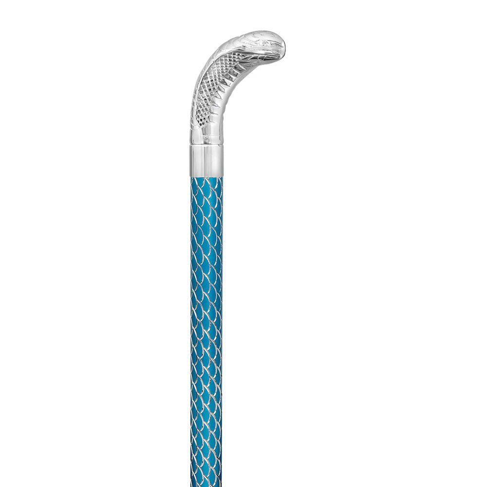 Snake Premium Chrome Brass Cane: Laser-Etched Custom Shaft